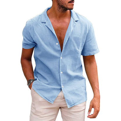 SunHaven Men’s Short Sleeve Button-Down Beach Shirt