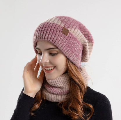 Frost Knit 2-Piece Hat & Scarf Set – Thick Winter Wool Earflap Beanie with Matching Scarf