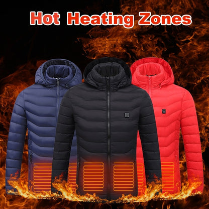 Heat Zone 9 Puffer Jacket – Men’s Electric Heated Winter Hooded Coat
