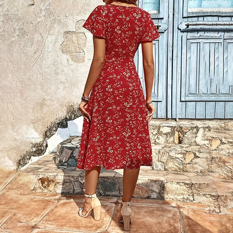 Summer Floral Print Maxi Dress