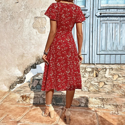 Summer Floral Print Maxi Dress