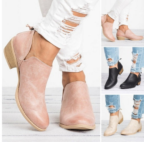 Women’s Retro High Heel Ankle Boots – Elegant Autumn Fashion Leather Shoes
