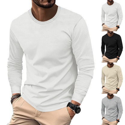UrbanWeave Men’s Round Neck Waffle Casual Top