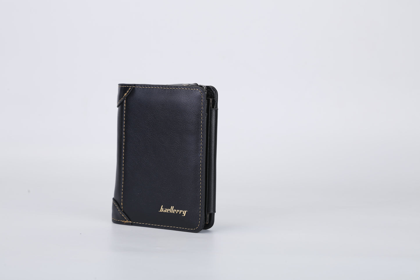 Trifold Leather Wallet with Zipper & 14 Card Slots