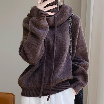 Cozy Luxe Thick Knit Sweater – Warm Lazy-Style Long Sleeve Top for Women