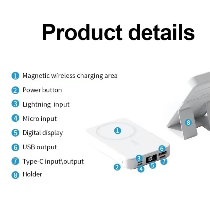 MagPower 10000mAh Magnetic Wireless Fast Charger Power Bank