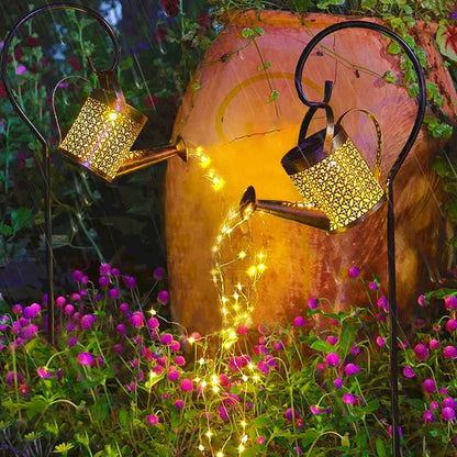 GlowCan 2-Pack LED Watering Can Solar String Lights