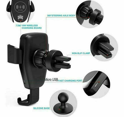 10W Qi Wireless Fast Car Charger Mount