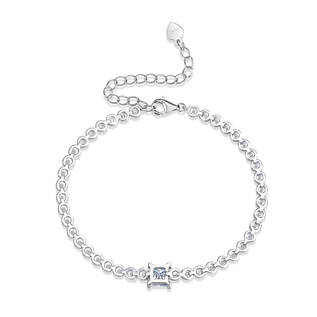 Rubik’s Cube Luxury Moissanite Silver Bracelet – Premium Diamond-Inspired Jewelry