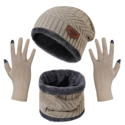 Winter Flex 3-in-1 Knit Set – Warm Beanie, Touchscreen Gloves & Scarf for Men & Women