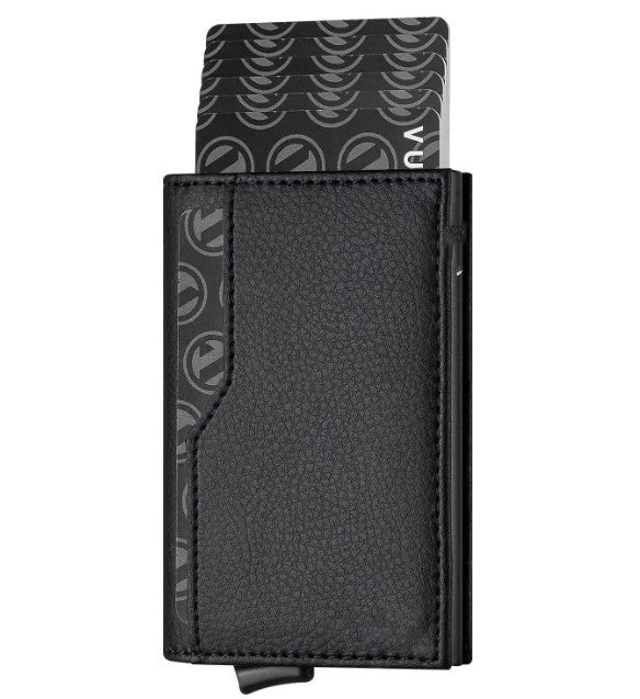 Automatic Leather Credit Card Case with Dual ID Window