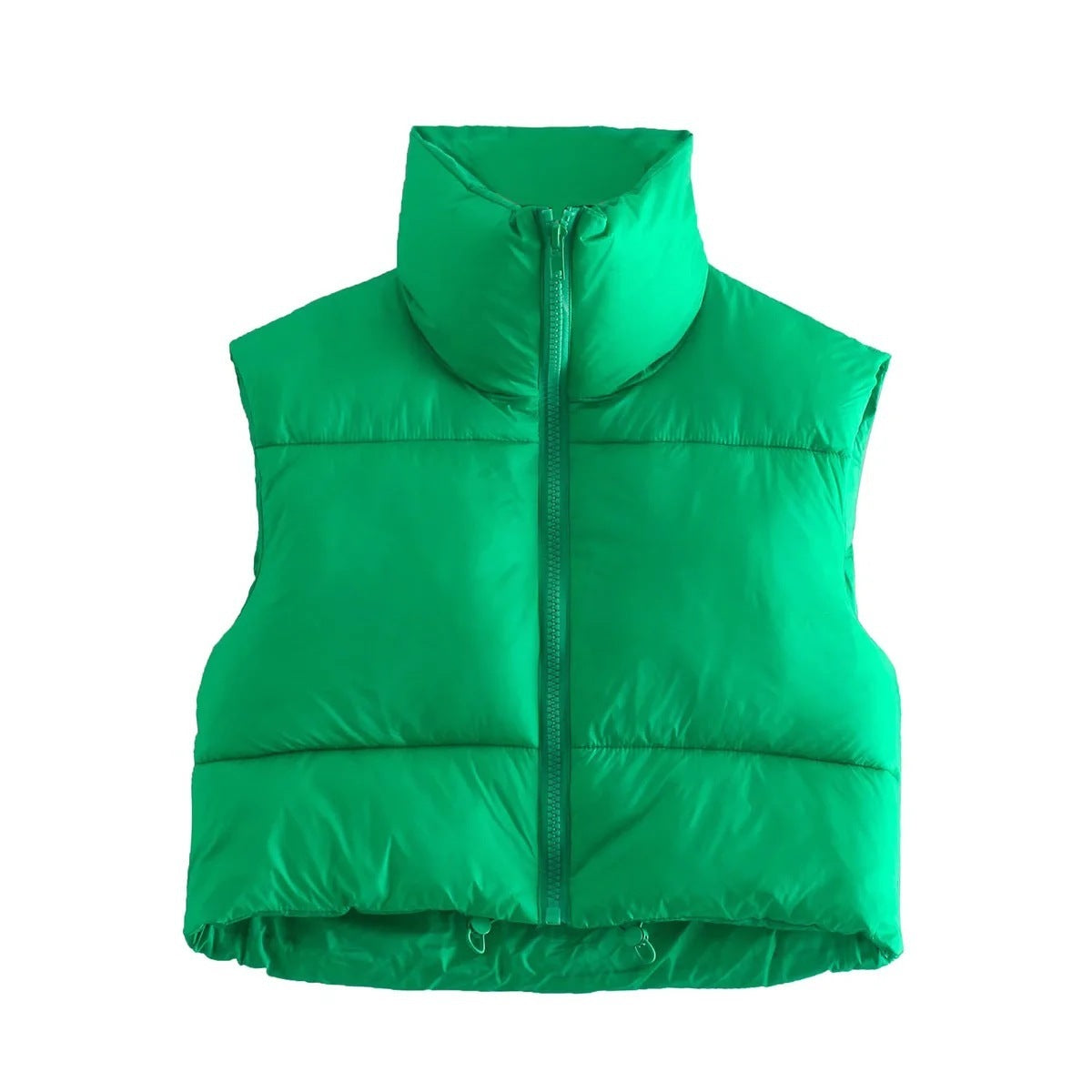Frost Luxe Puffer Vest – Winter Short Zip-Up Sleeveless Jacket for Women