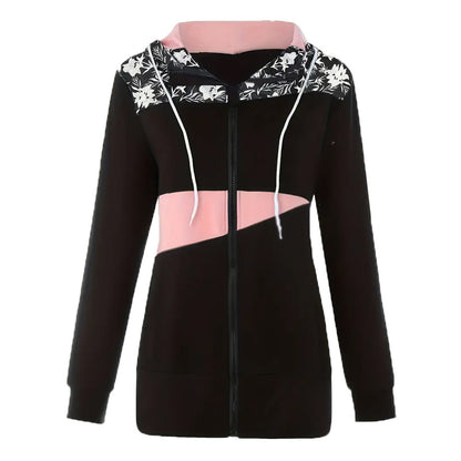 Color Blend Plus Hoodie Coat – Women’s Full-Zip Color-Block Winter Jacket