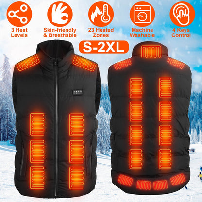 HeatCore 23-Zone Heated Vest – USB Powered 3-Level Warmth for Men & Women
