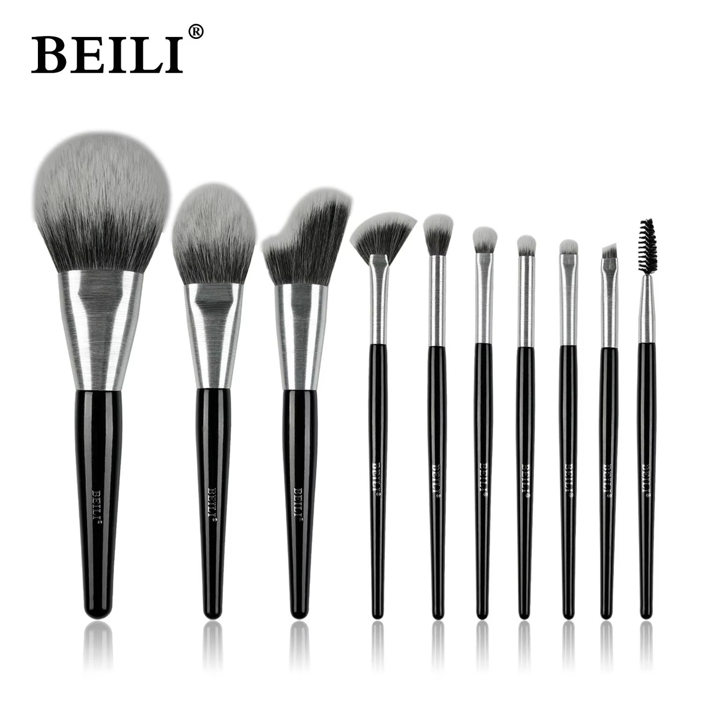 Beili Premium 10-Piece Kabuki Makeup Brush Set – Holiday Edition
