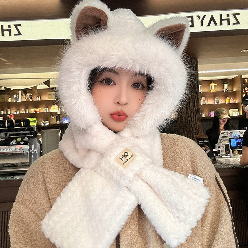 Fuzzy Fox Ear Beanie – Cute Furry Winter Hat for Autumn & Winter