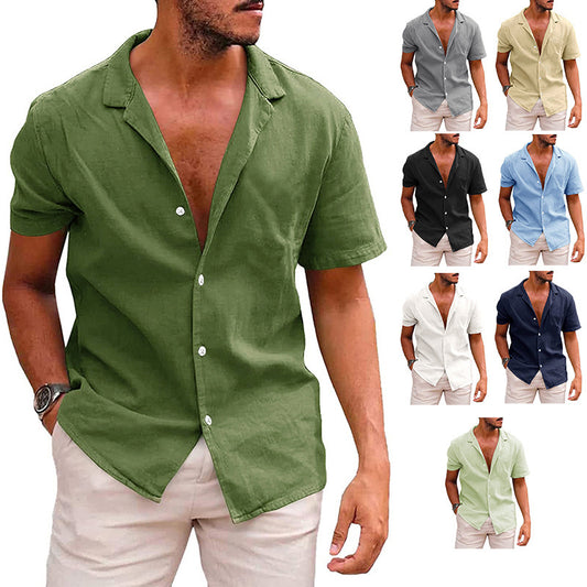 SunHaven Men’s Short Sleeve Button-Down Beach Shirt