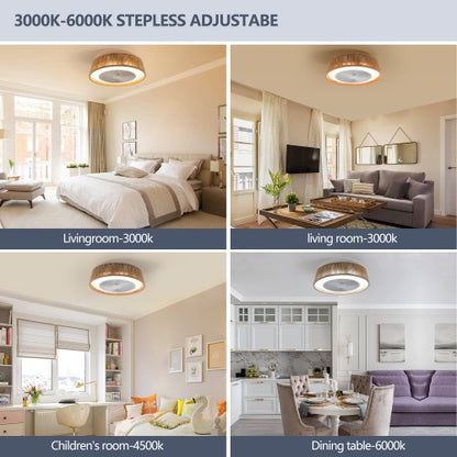 BohoBreeze LED Dimmable Ceiling Light with Built-in Fan