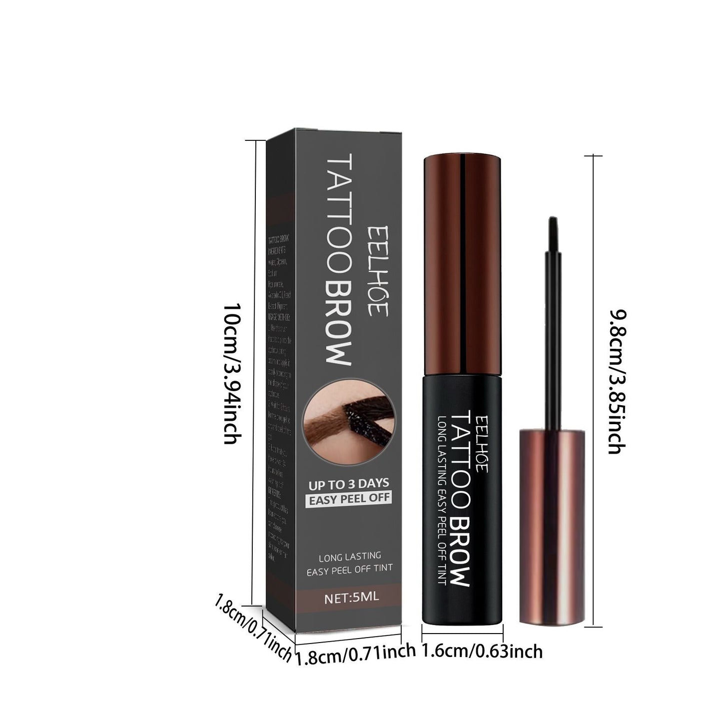 EELHOE Long-Wear Peel-Off Brow Tint Gel – Waterproof & Smudge-Proof