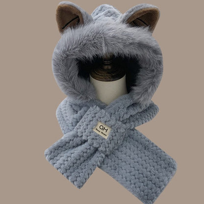 Fuzzy Fox Ear Beanie – Cute Furry Winter Hat for Autumn & Winter
