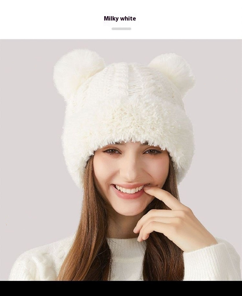 SnowPuff Kids Pom-Pom Hat – Winter Warm Knitted Beanie for Outdoor Fun