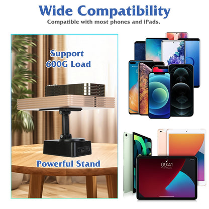 4-in-1 Foldable Wireless Speaker Phone Stand with Power Bank