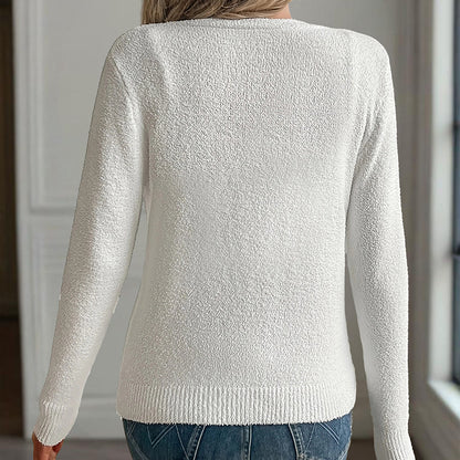 Spring Ease Knit Cardigan – Women’s V-Neck Button Front Lightweight Long-Sleeve Layer