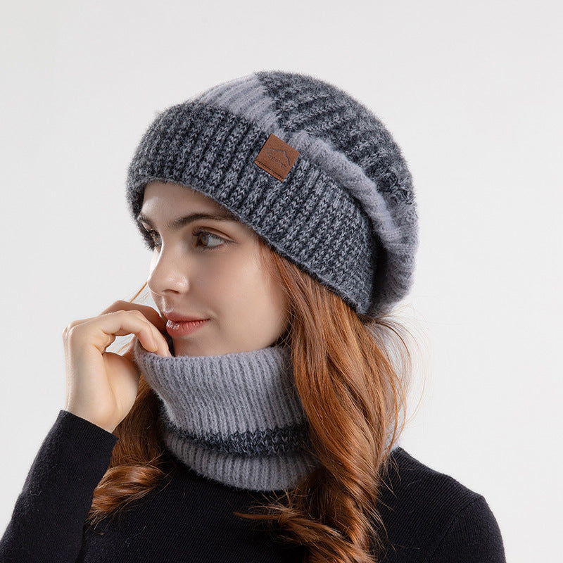 Frost Knit 2-Piece Hat & Scarf Set – Thick Winter Wool Earflap Beanie with Matching Scarf