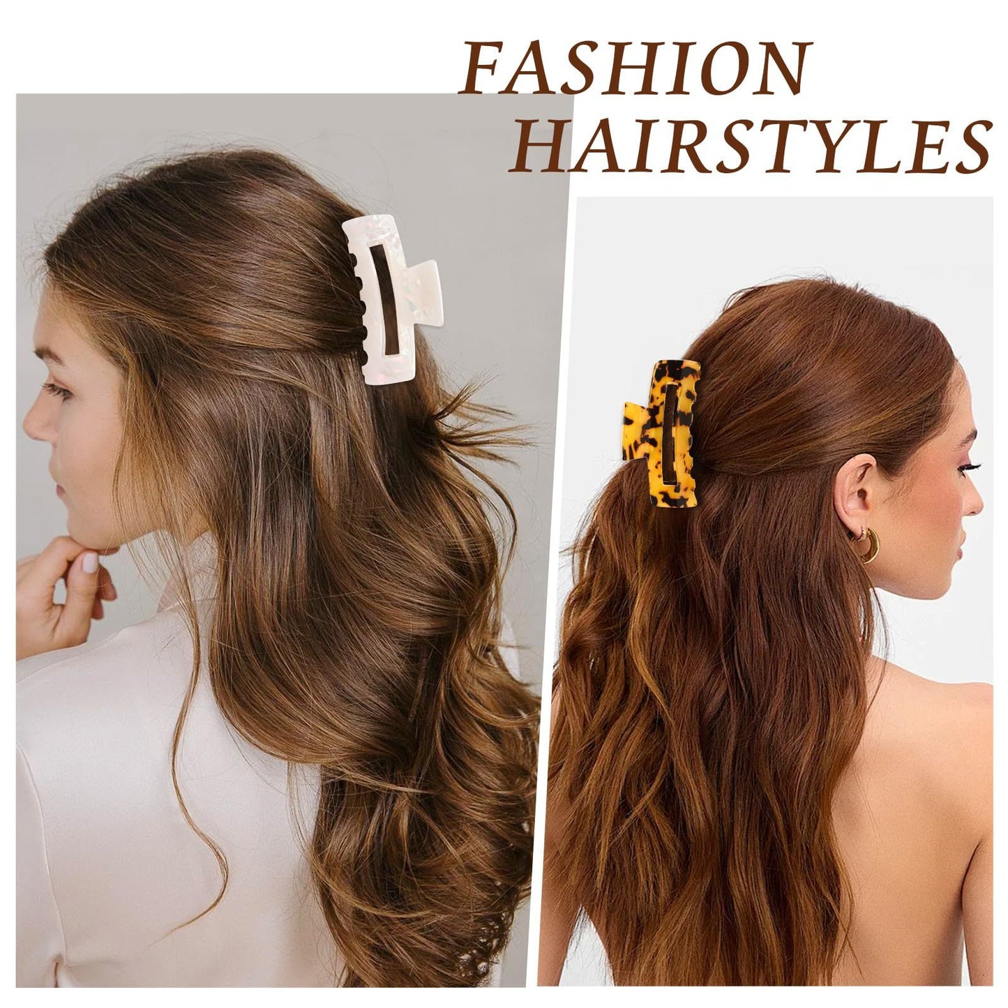 4-Pack Tortoise Hair Claw Clips – Strong Hold Acrylic Barrettes