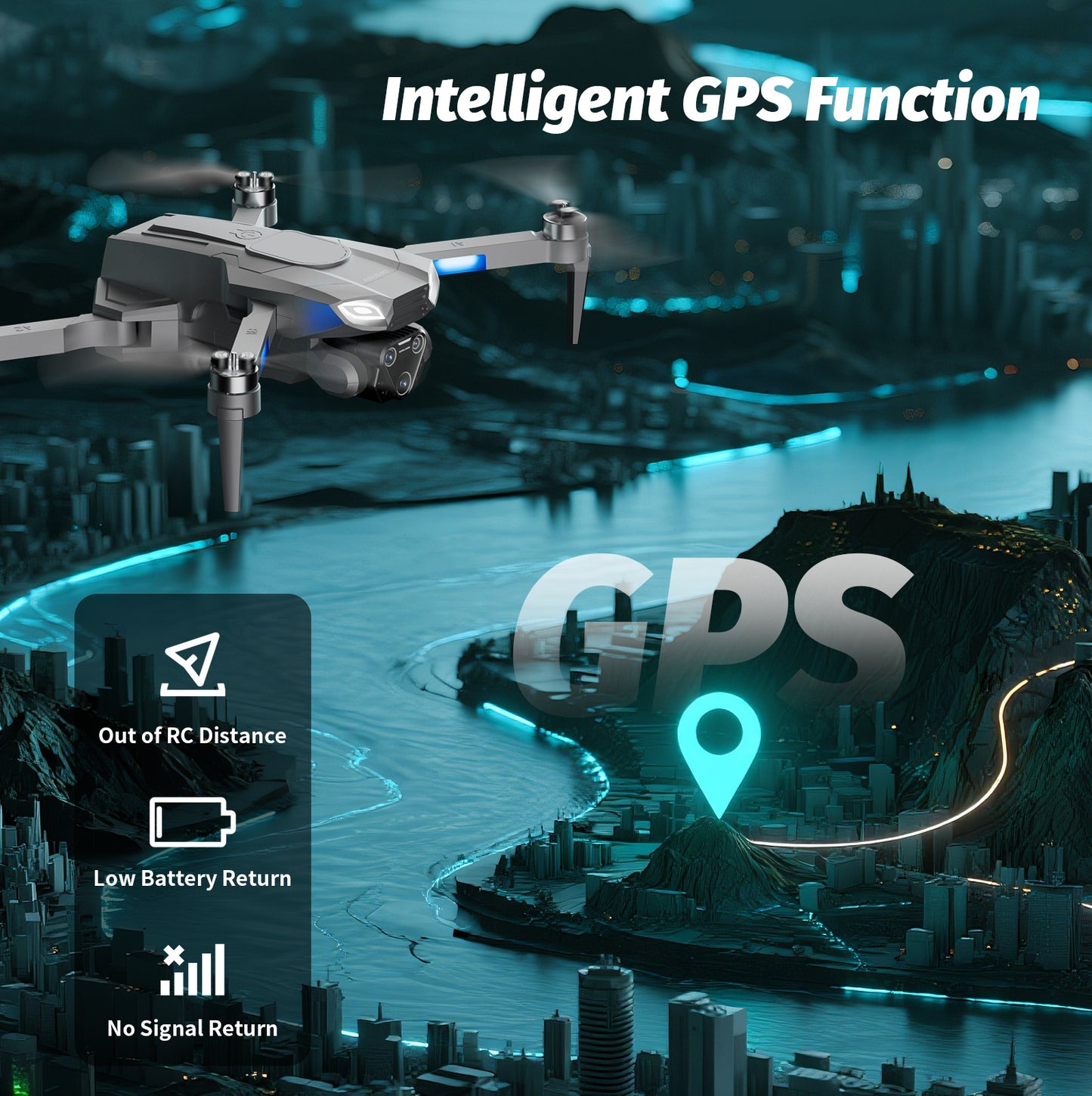 4DRC M7 GPS 4K Camera Drone with Brushless Motor & Follow Me Mode