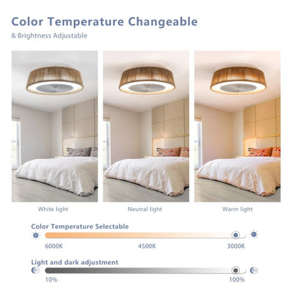 BohoBreeze LED Dimmable Ceiling Light with Built-in Fan