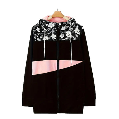 Color Blend Plus Hoodie Coat – Women’s Full-Zip Color-Block Winter Jacket