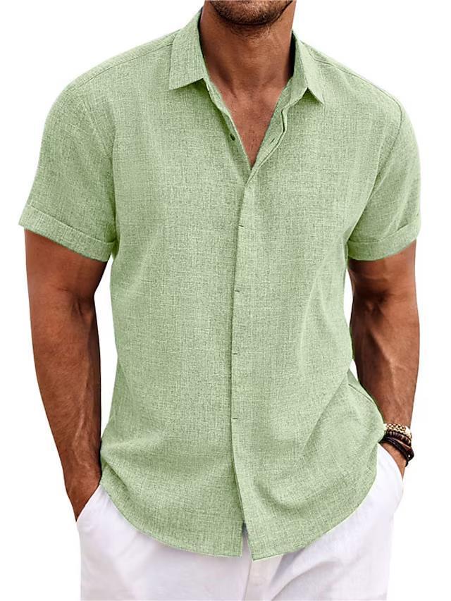 LinoSoft Men’s Loose Linen Short Sleeve Summer Tee