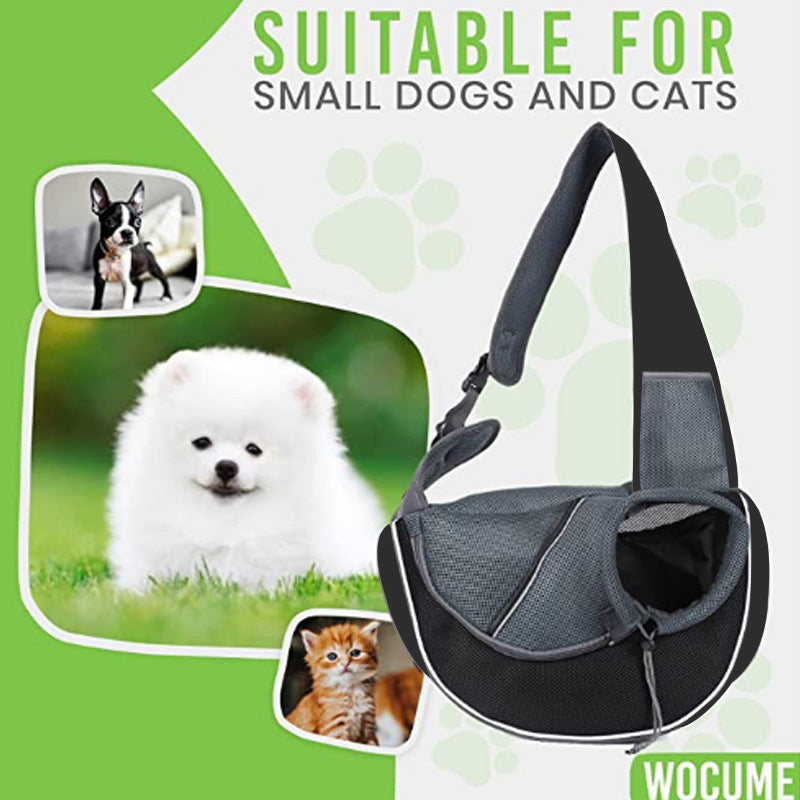 Outdoor Pet Carrying Crossbody Bag – Stylish Portable Shoulder Carrier for Dogs & Cats