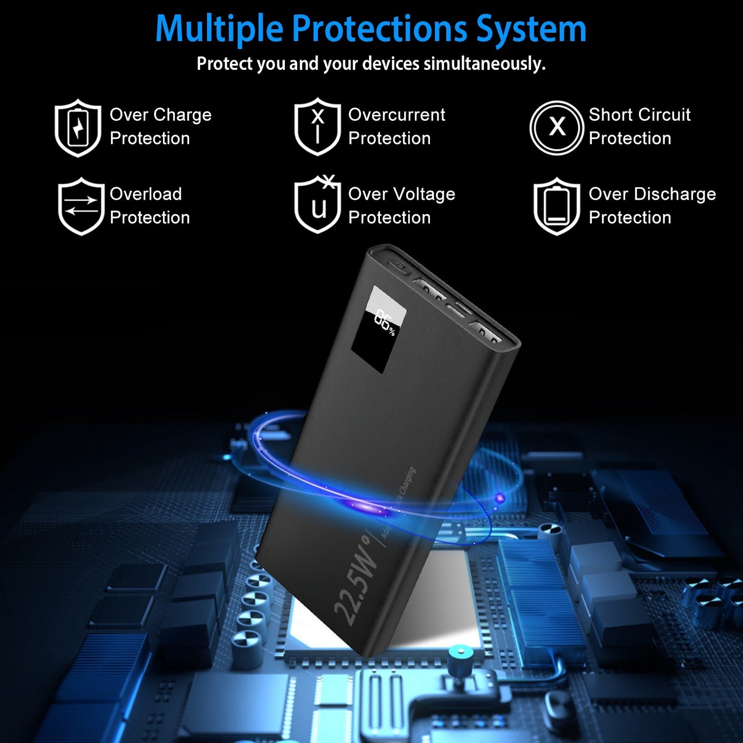 TurboCharge 22.5W PD QC3.0 LED Display Portable Power Bank