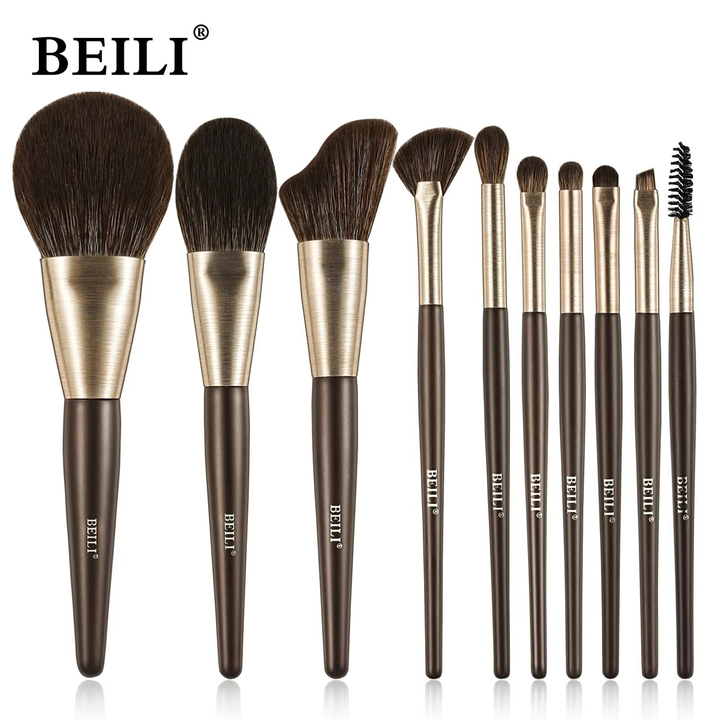 Beili Premium 10-Piece Kabuki Makeup Brush Set – Holiday Edition