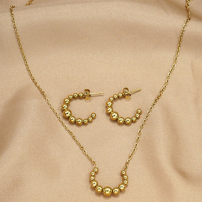 Golden Crescent Jewelry Set – Minimalist Necklace & Earrings
