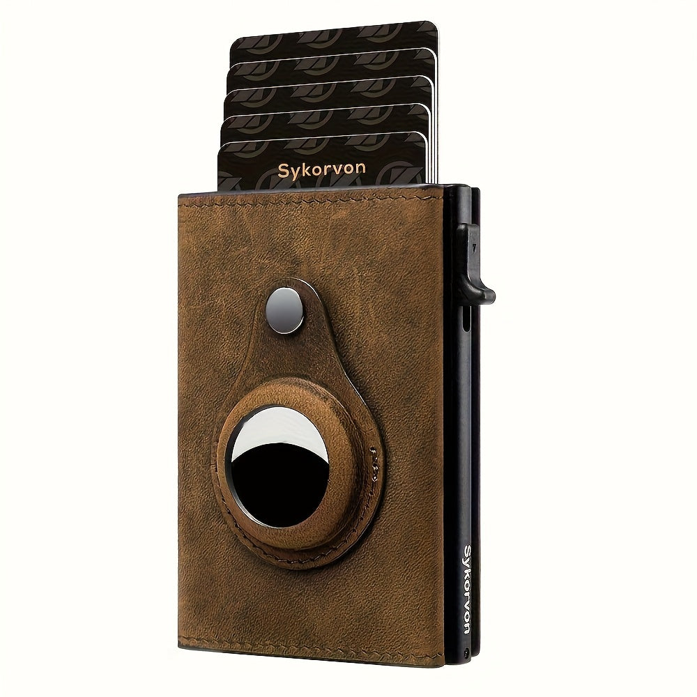 Airtag Men's Wallet Minimalist RFID Wallet With Airtag Stand Smart Pop-up Wallet With Wallet, Slim Card Holder Small Wallet