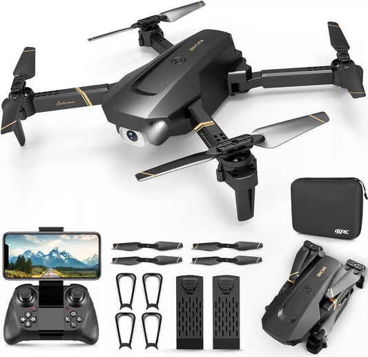 4DRC V4 Foldable Mini 4K HD Drone with 3 Batteries & Remote Control