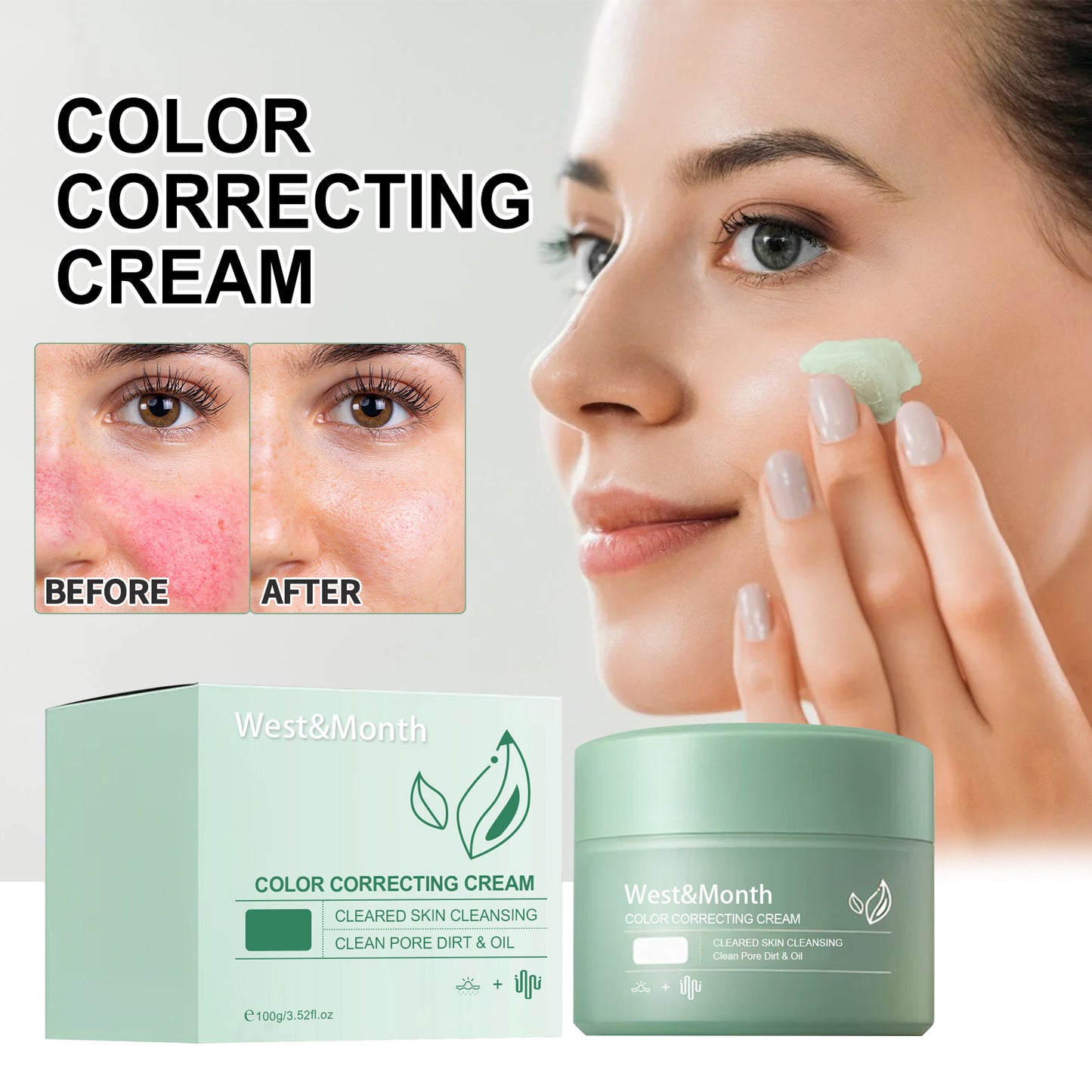 West&Month Bright Tone Color Correcting Care Cream – Spot Fading & Skin Recovery