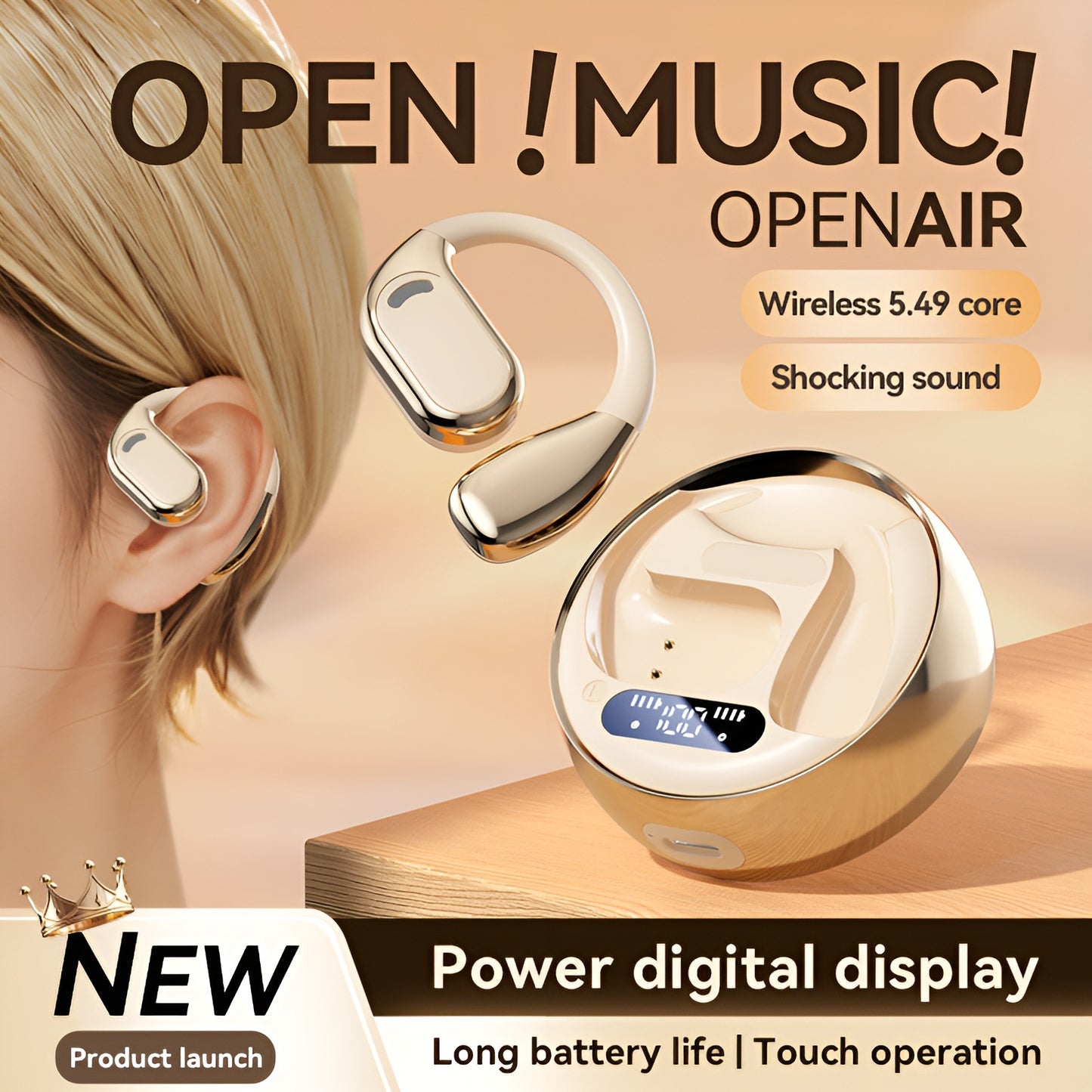 Fall Open-Ear Pro Wireless Bluetooth Earphones with Charging Case