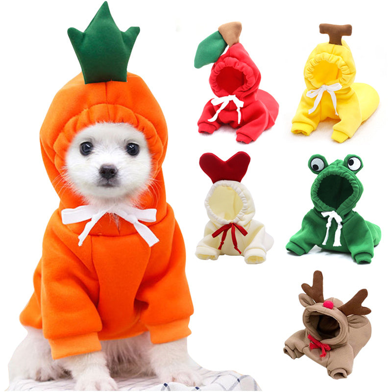 BerrySnug Fleece Hoodie – Cute Winter Fruit Outfit for Small Dogs & Cats