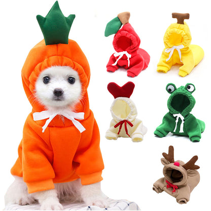BerrySnug Fleece Hoodie – Cute Winter Fruit Outfit for Small Dogs & Cats