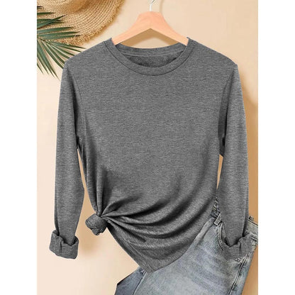 Essential Fall 5-Pack Tees – Women’s Long-Sleeve Crew Neck Basic Tops Set (2025 Collection)