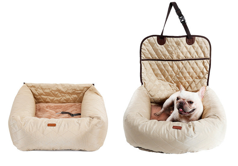 2-in-1 Foldable Pet Carrier & Car Seat Bed – Thickened Multi-Purpose Travel Mattress for Dogs