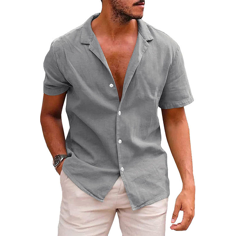 SunHaven Men’s Short Sleeve Button-Down Beach Shirt