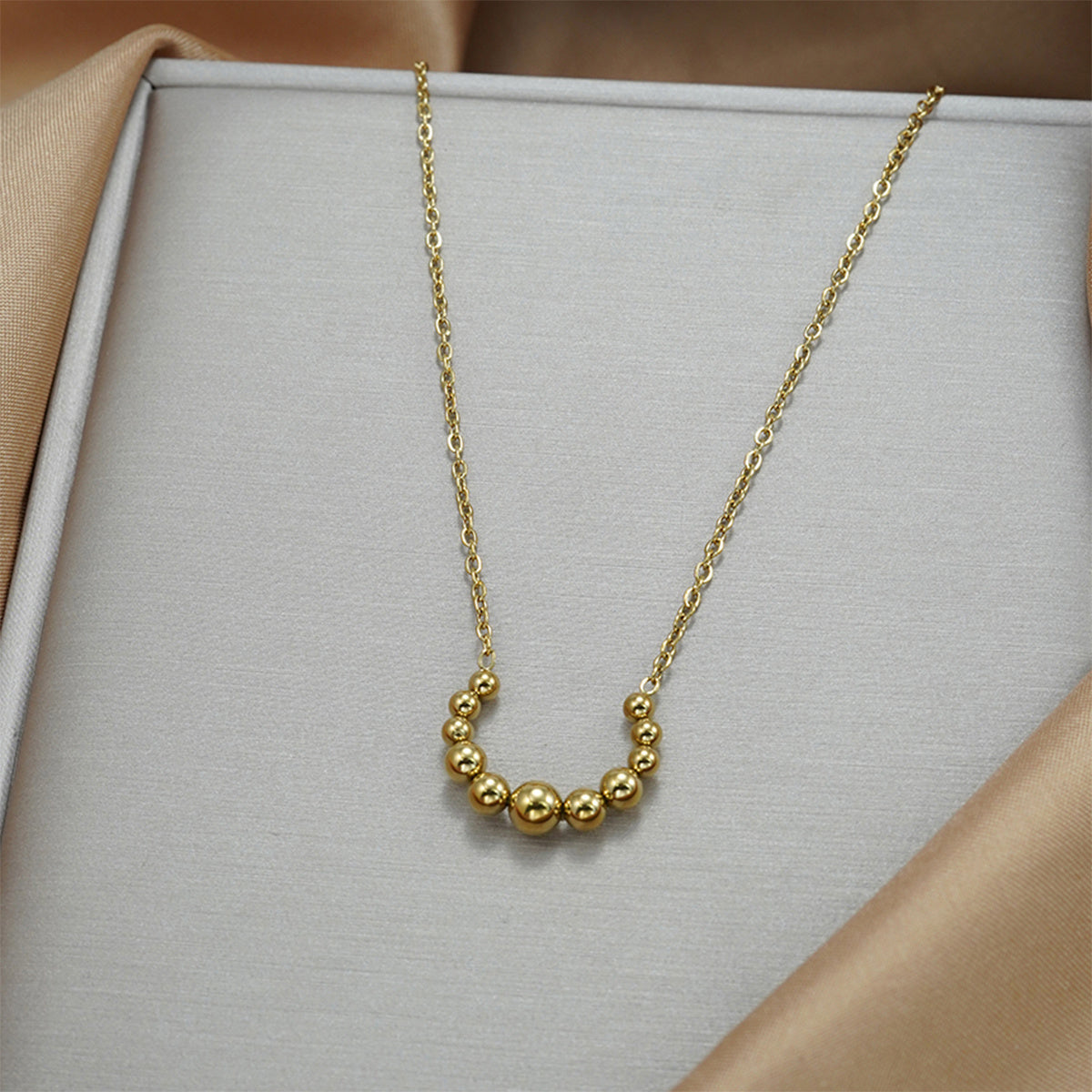 Golden Crescent Jewelry Set – Minimalist Necklace & Earrings