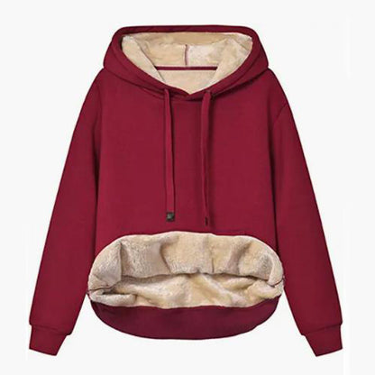 Lamb Warm Hooded Jacket – Women’s Cozy Fleece Pocket Sports Sweatshirt
