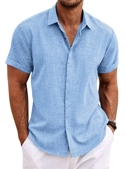 LinoSoft Men’s Loose Linen Short Sleeve Summer Tee