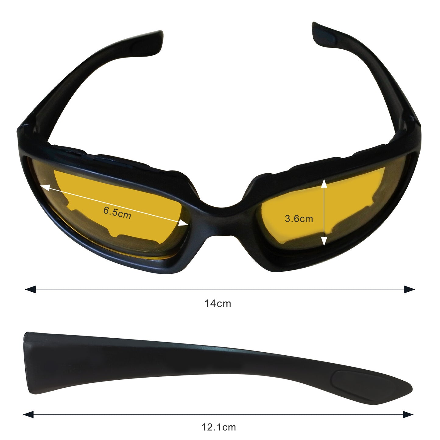 Cycling Sunglasses Chopper Outdoor Sports Glasses For Men Wrap Around UV400 Protection For Fishing Night Driving Glasses Wind Resistant Yellow Lens